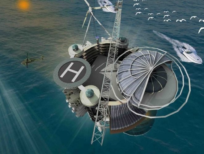 eco-village, marine resarch center, oil rig convertion, oil rig reclamed, reclaimed infrastructure, reclaimed oil rig resort, renewable energy, sea village, sealand, solar wind tidal