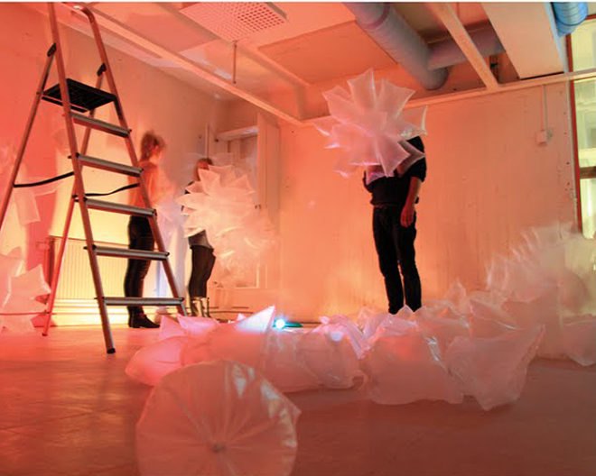 Robert Janson, art, recycle art, recycled materials, plastic bags, Andy warhol, Mylar, sculpture