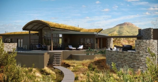 recycling, constructed wetland, passive design, rammed earth, carbon neutral, solar energy, building integrated photovoltaic, LED lights, South Africa, Biosphere, Conservation, North Facing Windows