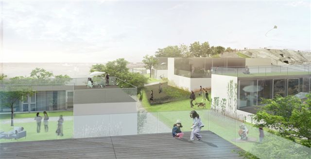 BIG architects, big stockholmsporten, stockholmsporten design, big valley design, hjulsta intersection, green design