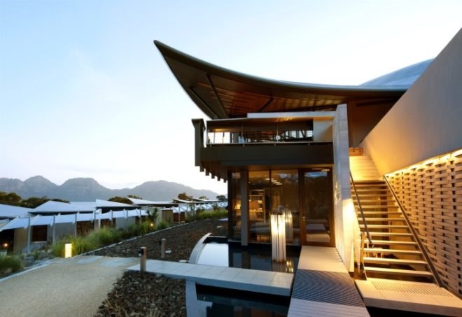 Saffire Resort, circa architecture, eco resort, luxury resort, tasmania, rainwater collection, landscape restoration
