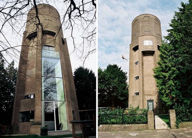 natural lighting, sustainable development, sustainable architecture, water tower, Zecc architects, Netherlands, nine storey, red brick, staircase, terrace