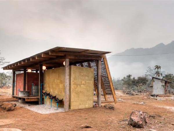 bamboo architecture, tyin tegnestue, Norwegian University of Science and Technology, Safe Haven Orphanage, eco library, bath house, thai orphanage, thai architecture, locally sourced materials, outdoor toilet, teak wood