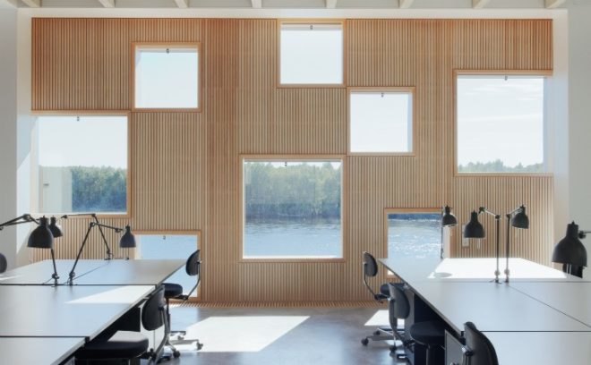Umeå University, architecture academy, henning larsen architects, daylighting, wooden facade, sweden