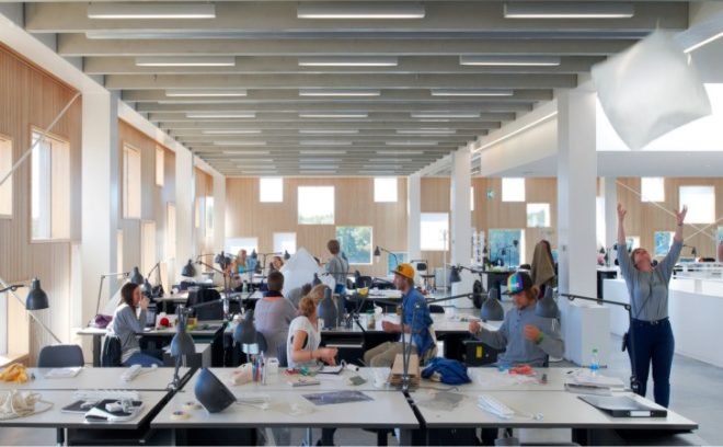 Umeå University, architecture academy, henning larsen architects, daylighting, wooden facade, sweden