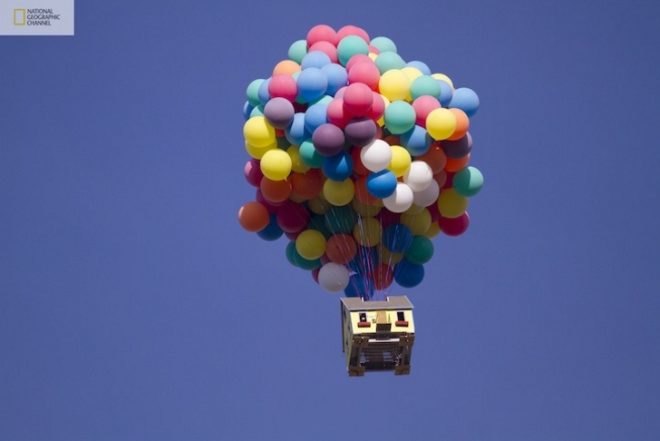 airborne house, balloon home, Balloon Transportation, floating house, How Hard Can It Be?, National Geographic Channel, NGC, Pixar UP House, Real UP house