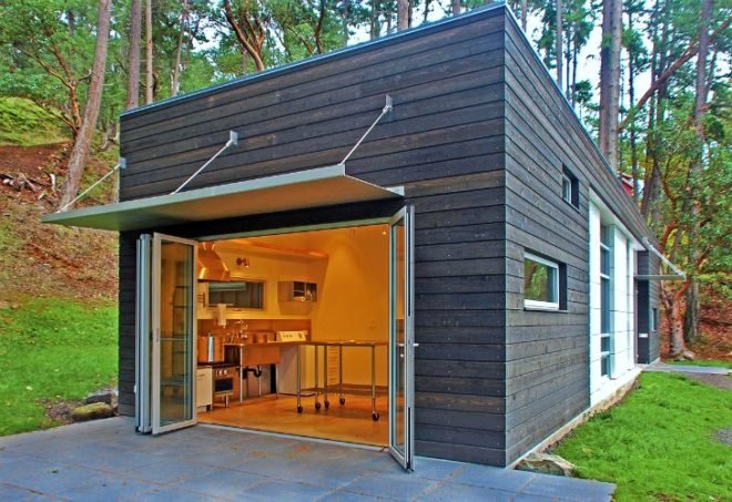 Weaving Studio, prentiss architects, san juan islands, art studio, green roof, daylighting