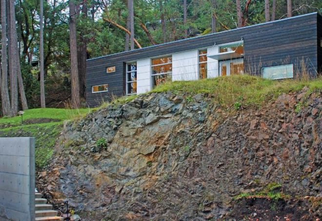 Weaving Studio, prentiss architects, san juan islands, art studio, green roof, daylighting