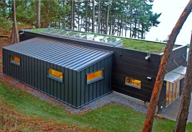 Weaving Studio, prentiss architects, san juan islands, art studio, green roof, daylighting