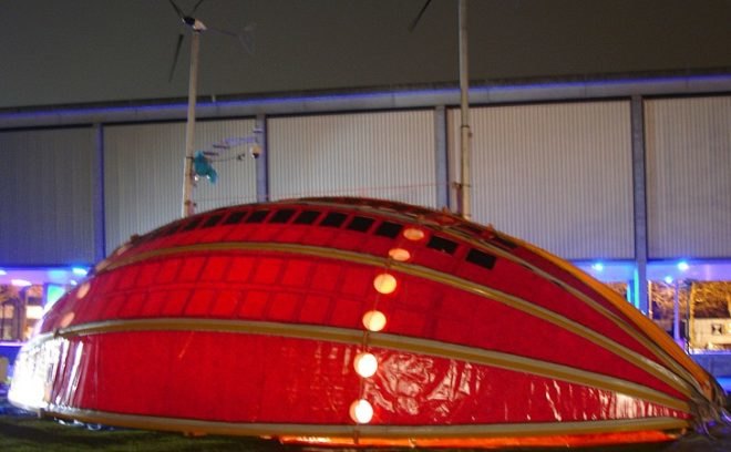 World In A Shell, Hans Kalliwoda, shipping container, off-grid, renewable energy, exhibition space