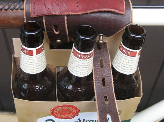 walnut studio, bike beer holder, six pack holder, green transportation, bicycle accessories, biking, green design, eco design, sustainable design
