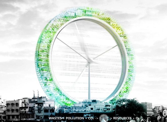 eVolo Skyscraper Competition, LO2P, Atelier CMJN, recycling center, renewable energy, eco skyscraper, new delhi