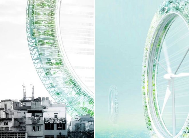 eVolo Skyscraper Competition, LO2P, Atelier CMJN, recycling center, renewable energy, eco skyscraper, new delhi
