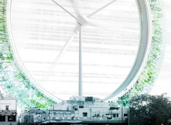 eVolo Skyscraper Competition, LO2P, Atelier CMJN, recycling center, renewable energy, eco skyscraper, new delhi