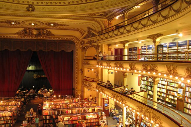 ateneo bookstore, el ateneo, ateneo, renovated theater, renovated theater bookstore, bookstore in theater, green design, renovation, refurbishment, eco design, sustainable design, green architecture, adaptive reuse, fernando manzone