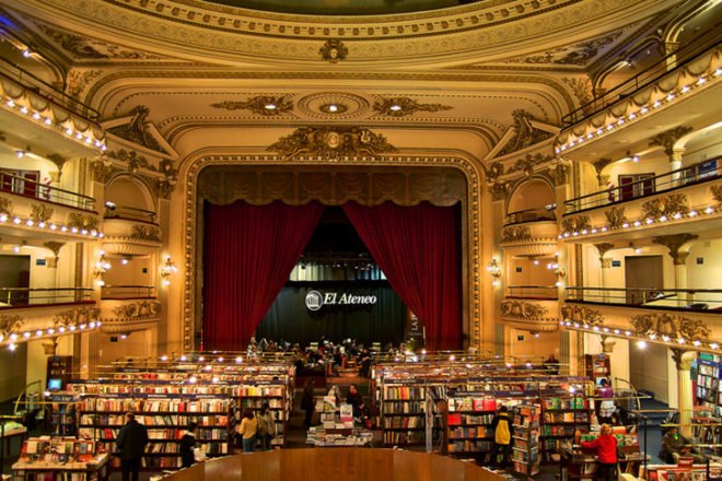 ateneo bookstore, el ateneo, ateneo, renovated theater, renovated theater bookstore, bookstore in theater, green design, renovation, refurbishment, eco design, sustainable design, green architecture, adaptive reuse, fernando manzone