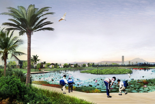 sustainable design, green design, ftp city, som, Skidmore Owings and Merrill, som green city, danang waterfront, greenbelt, green urban design, water runoff, vietnam master plan city, sustainable architecture