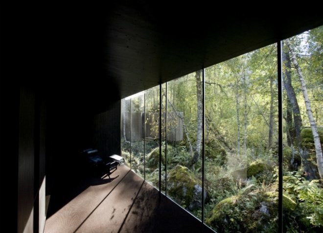eco-architecture, Norway, Knut Slinning, Jensen & Skodvin, eco-tourism, eco-hotel, boutique hotel, nature, national tourist route, pine, stilts, cabins