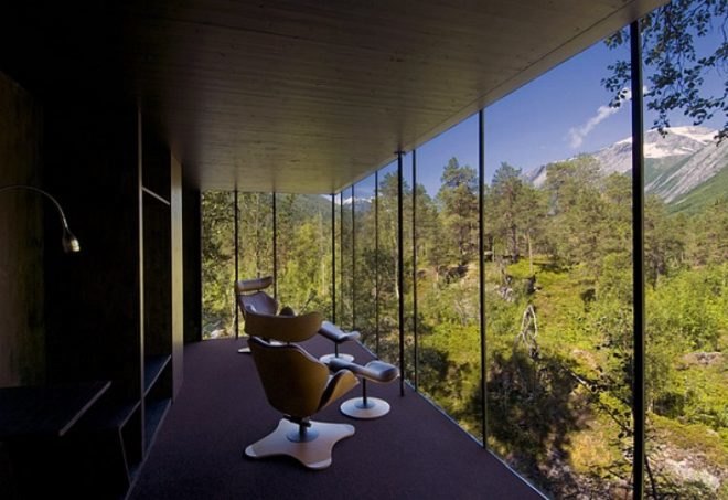 eco-architecture, Norway, Knut Slinning, Jensen & Skodvin, eco-tourism, eco-hotel, boutique hotel, nature, national tourist route, pine, stilts, cabins