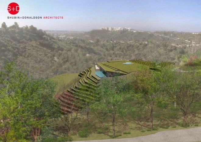 shubin + donaldson architects, underground home, green roof, green architecture, LA, green home