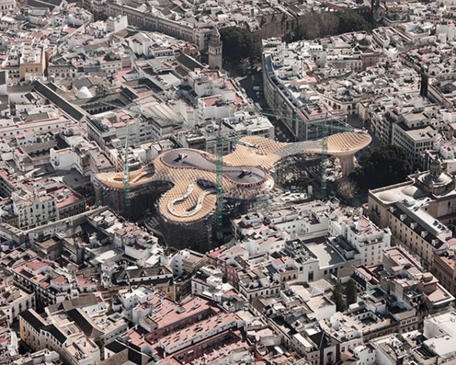 J. Mayer H. Architects, Metropol Parasol, Seville, Spain, largest wooden structure, Plaza de la Encarnacion, museum, cultural center