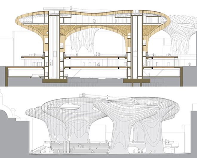 J. Mayer H. Architects, Metropol Parasol, Seville, Spain, largest wooden structure, Plaza de la Encarnacion, museum, cultural center