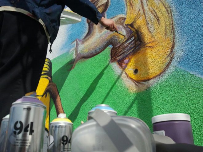 Cuidela, Water Writes, Estria Foundation, Mural, Public Art, Water, Water Rights, Privatization, Inhabitat, Inhabitat LA, Inhabitat Los Angeles, Story of Water, Aztec, Water Gods