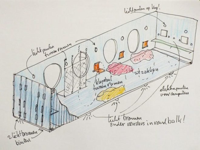 Jord den Hollander, shipping container design, childrens green library, dutch green library, mobile library, green library, prefab building, container building, Dutch library,