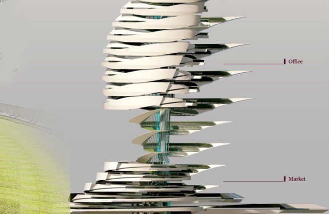 Circular Symbiosis Tower, vertical farm, evolo, evolo skyscraper competition, livestock, green building, eco tower