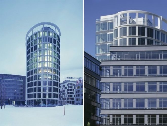 coffee plaza, richard meier and partners, hamburg, louvers, innovative facade, energy efficient design