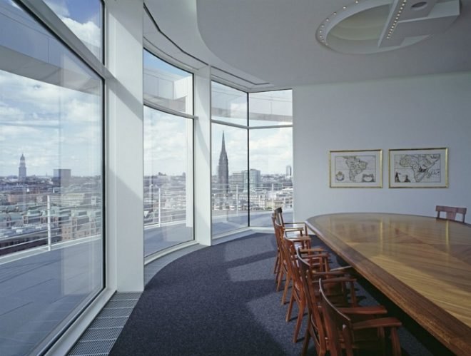 coffee plaza, richard meier and partners, hamburg, louvers, innovative facade, energy efficient design