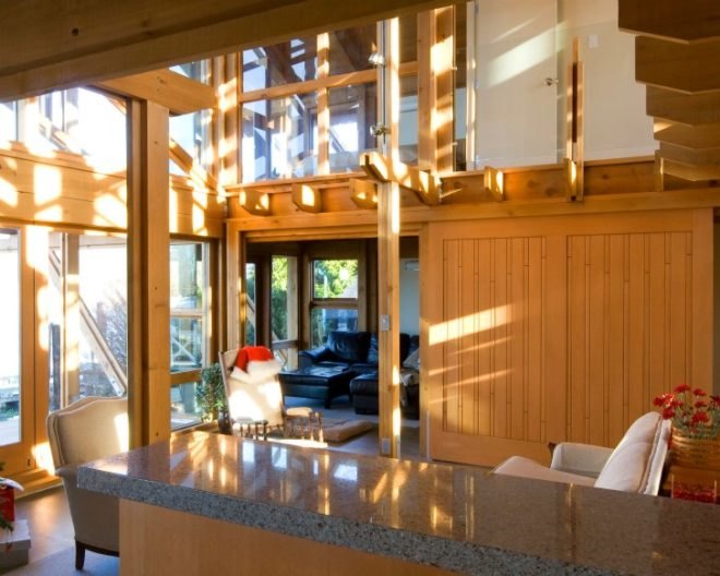 Fraser River House, Scott M. Kemp, timber home, salvaged wood, British Columbia