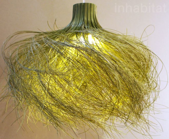 Milan Furniture Fair, eco lamp, green lamp, green lampshade, green lighting, bamboo lamp, bamboo lampshade