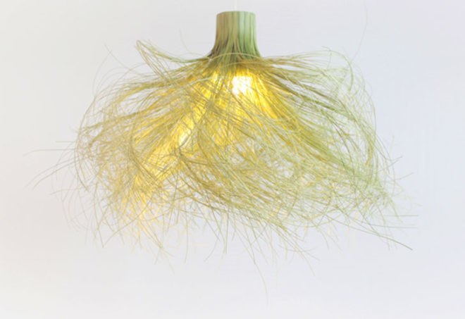 Milan Furniture Fair, eco lamp, green lamp, green lampshade, green lighting, bamboo lamp, bamboo lampshade