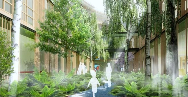 Herlev Hospital, Henning Larsen Architects, hospital, green roof, holistic health care, denmark