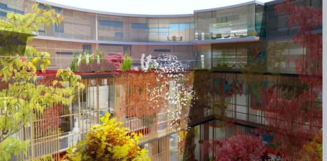 Herlev Hospital, Henning Larsen Architects, hospital, green roof, holistic health care, denmark