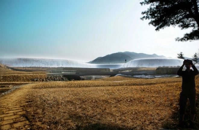 Jeongok Prehistory Museum, Korea, X-TU, museum, energy efficient design, futuristic design