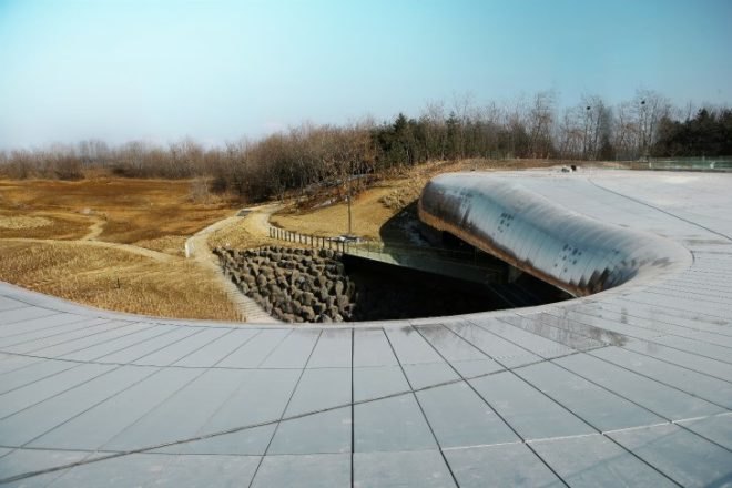 Jeongok Prehistory Museum, Korea, X-TU, museum, energy efficient design, futuristic design