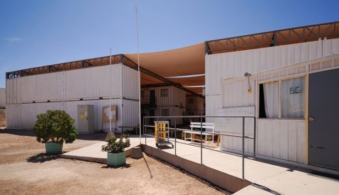 AATA, eco hotel, mining hotel, passive cooling, canvas shade, desert micro climate, Atacama Desert housing, green prefab design, shipping contaner housing, Chilean Mine Housing, Chile green building, shipping container hotel, prefab hotel