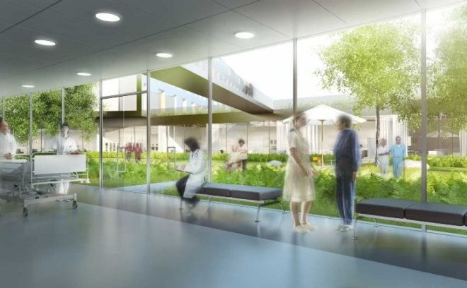 Odense University Hospital, Henning Larsen Architects, hospital, natural landscape, denmark, odense