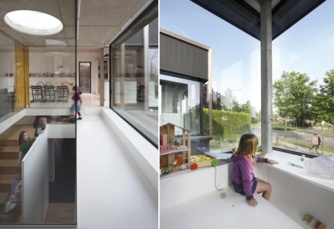 solar electric passivhaus, green home, passivhaus passive solar,eco design, kid friendly home, Belgium passivhaus, Belgium Passive House, BLAS passivhaus, chaulk board facade, fabric facade, passive solar, thermal mass,