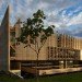 shaded courtyard, Seabrae Headquarters, Seabrae HQ,green headquarters design, brise-soleil, Gruposp, brasil green building, Brasilia green building, eco offices, passive cooling,
