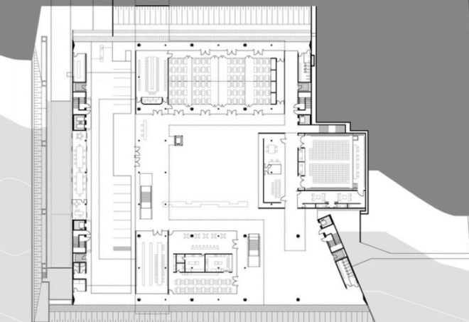 shaded courtyard, Seabrae Headquarters, Seabrae HQ,green headquarters design, brise-soleil, Gruposp, brasil green building, Brasilia green building, eco offices, passive cooling,