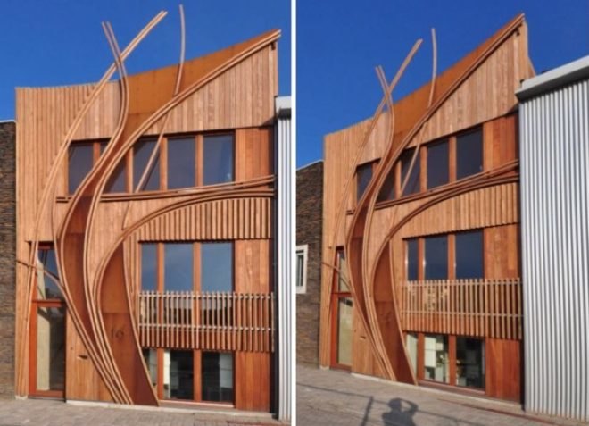 daylighting, natural light, certified wood, Leiden, Netherlands, 24H> Architecture, Nieuw Leyden, Borris Zeisser, eco-homes, canyon wall, facade, sustainable architecture, green building