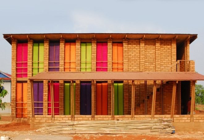 Sra Pou Vocational School, Architects Rudanko + Kankkunen, Cambodia, community center, local materials, vocational school, green building
