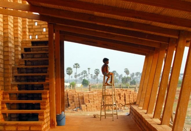Sra Pou Vocational School, Architects Rudanko + Kankkunen, Cambodia, community center, local materials, vocational school, green building