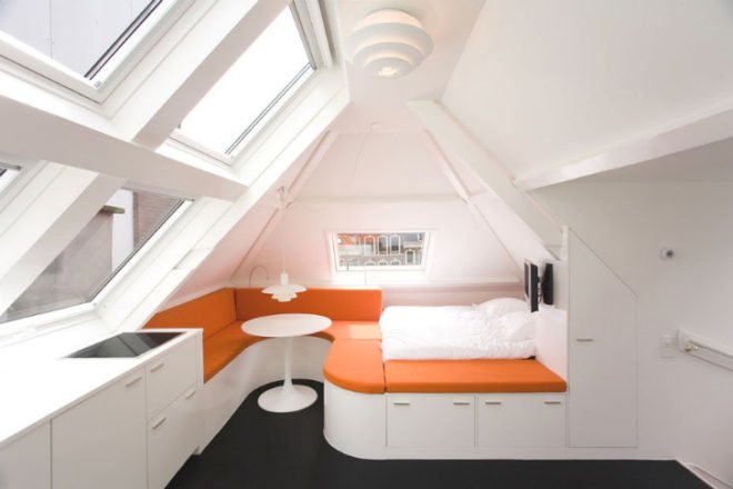 Maff Apartment, small space living, micro apartment, the hague, built-in furniture