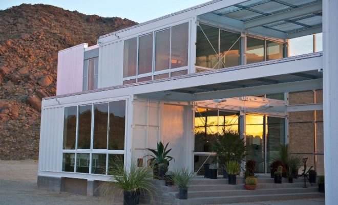 mojavo desert shipping container, shipping container home, ISO home, sustainable architecture, ecotechbuild, green design, recycled materials, Tim Palen Studio at Shadow Mountain