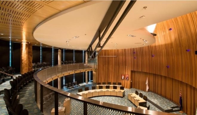 Waitakere Civic Centre, architectus, athfield architects, green building, new zealand, energy efficient design