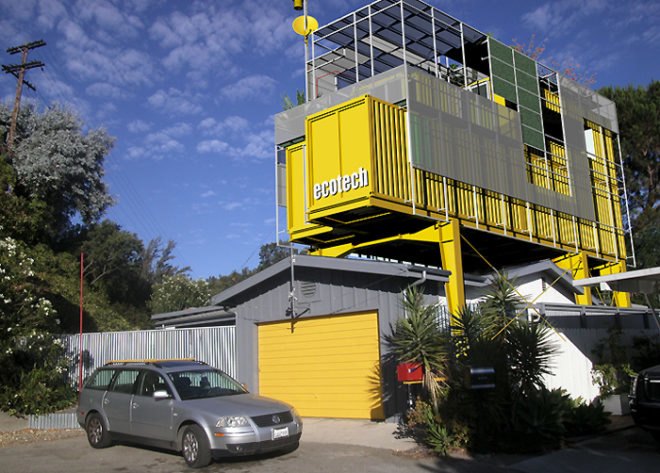 Shipping container architecture, Ecotech Design, Hollywood, Storage container addition, architecture, cargo container prefab, cargotecture, green design, eco design, sustainable design